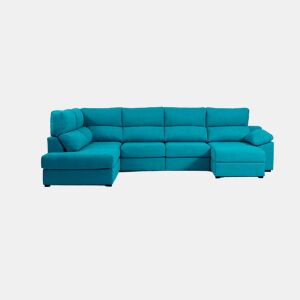 Sofá de canto com cama DEXTER esquerda 5 lugares azul
