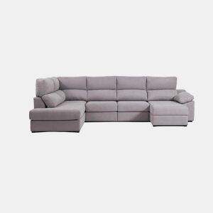 Sofá de canto com cama DEXTER esquerda 5 lugares cinza