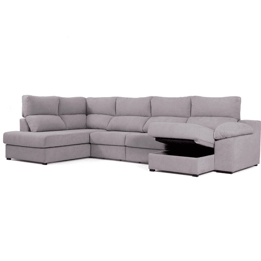 Sofá de canto com cama DEXTER esquerda 5 lugares cinza Sofá de canto com cama DEXTER esquerda 5 lugares cinza