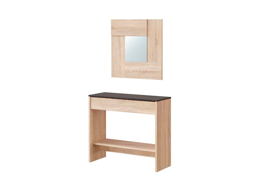 Recibidor con espejo en color roble OXY