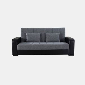Sofá cama PRIMA 3 lugares preto cinza