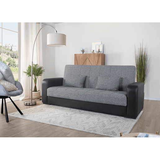 Sofá cama PRIMA 3 lugares preto cinza Sofá cama PRIMA 3 lugares preto cinza
