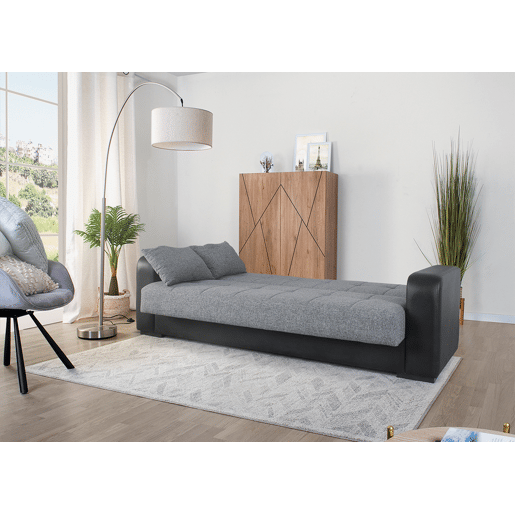 Sofá cama PRIMA 3 lugares preto cinza Sofá cama PRIMA 3 lugares preto cinza
