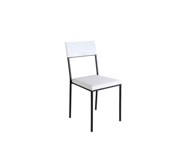 Silla de cocina KEVIN fija PU blanco