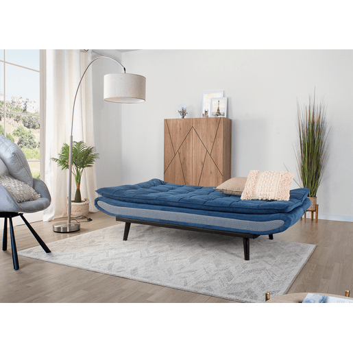 Sofá cama EVA 3 lugares cor azul