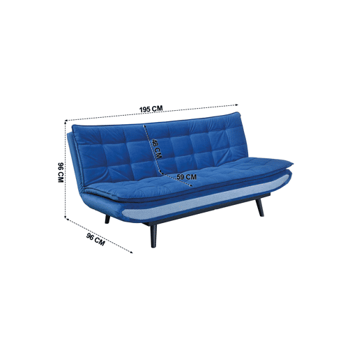 Sofá cama EVA 3 lugares cor azul