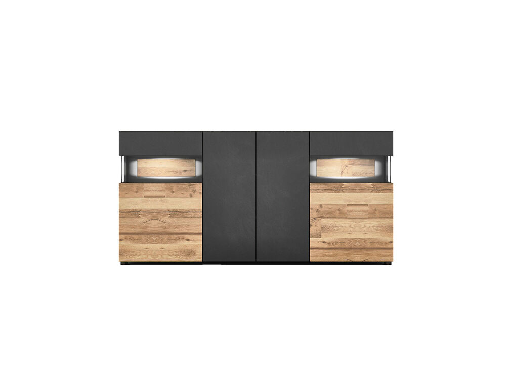 Aparador de 2 puertas SION antracita y roble