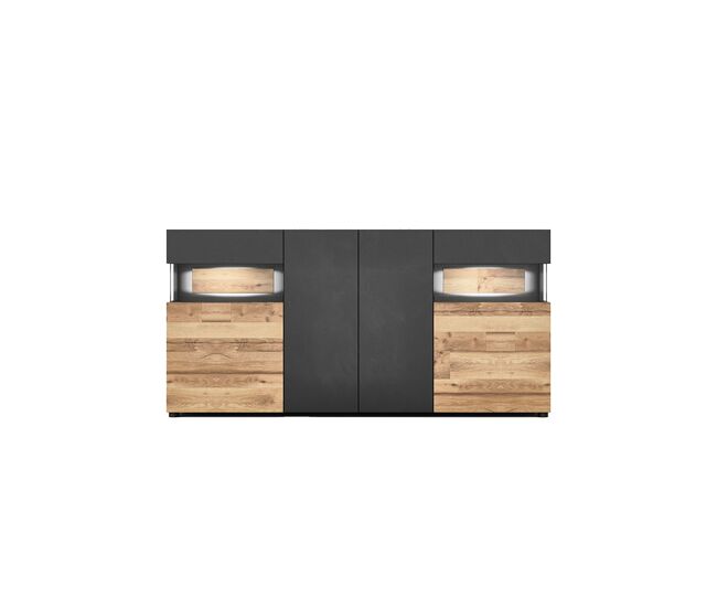 Aparador de 2 puertas sion antracita y roble