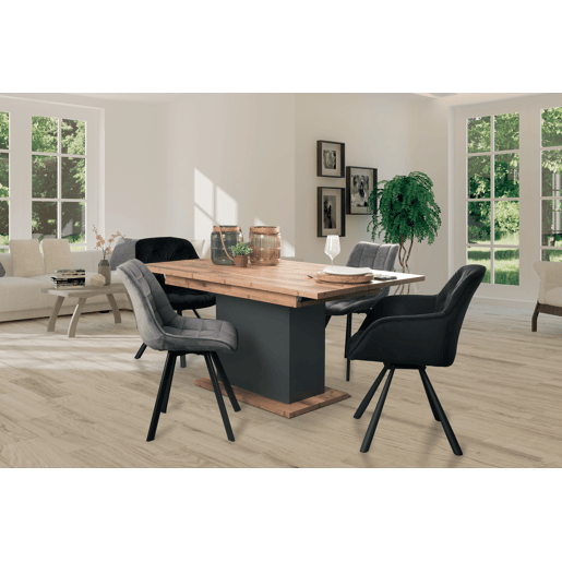Mesa extensível SION cor antracite e carvalho