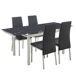 Conjunto de mesa TOKYO extensible con 4 sillas Conjunto de mesa TOKYO extensible con 4 sillas Negro