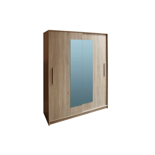Roupeiro YORK portas deslizantes com espelho 150x195cm carvalho