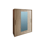Roupeiro YORK portas deslizantes com espelho 150x195cm carvalho