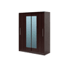 Roupeiro YORK portas deslizantes com espelho 150x195cm wengue