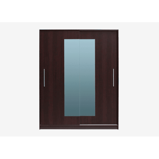 Roupeiro YORK portas deslizantes com espelho 150x195cm wengue