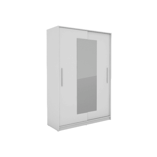 Roupeiro YORK portas deslizantes com espelho 150x195cm branco