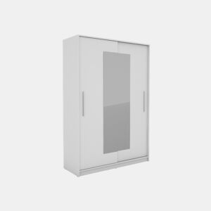 Roupeiro YORK portas deslizantes com espelho 150x195cm branco