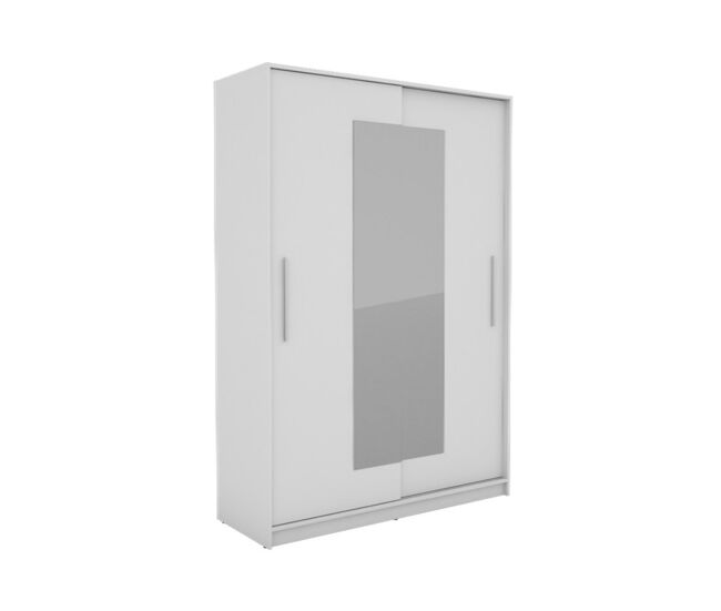 Armario york puertas correderas con espejo 150x195cm blanco - conforama