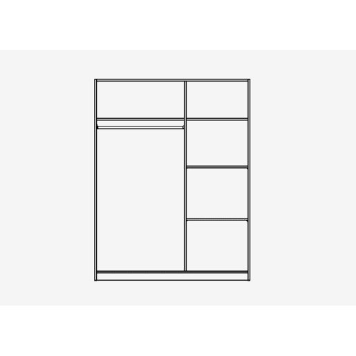 Roupeiro YORK portas deslizantes com espelho 150x195cm branco