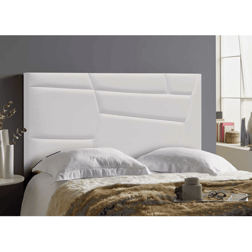 Cabeceira MINNESOTA tecido branco brillo 160x120cm Cabeceira MINNESOTA tecido branco brillo 160x120cm