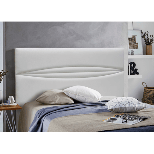 Cabeceira DAKAR pele sintética branco 160x120cm
