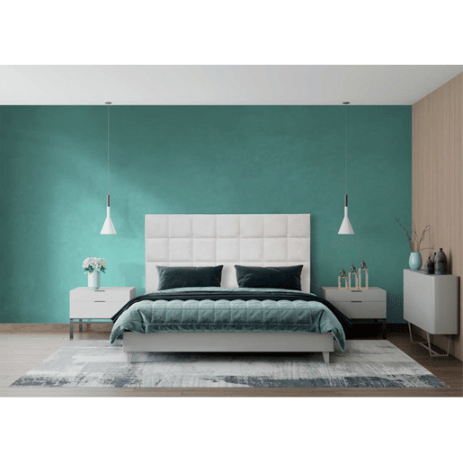 Cabeceira MIAMI tecido branco brillo 160x120cm Cabeceira MIAMI tecido branco brillo 160x120cm