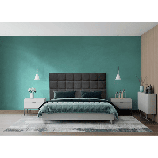Cabeceira MIAMI tecido cinza escuro 160x120cm
