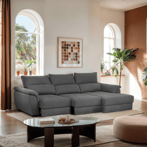 Chaise longue BENSON com cama dereita 4 lugares antracite