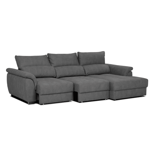 Chaise longue BENSON com cama dereita 4 lugares antracite