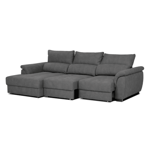 Chaise longue BENSON com cama esquerda 4 lugares antracite Chaise longue BENSON com cama esquerda 4 lugares antracite