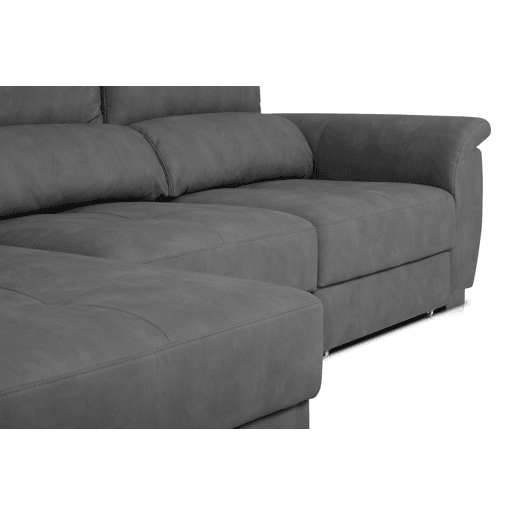 Chaise longue BENSON com cama esquerda 4 lugares antracite Chaise longue BENSON com cama esquerda 4 lugares antracite