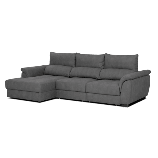 Chaise longue BENSON com cama esquerda 4 lugares antracite Chaise longue BENSON com cama esquerda 4 lugares antracite