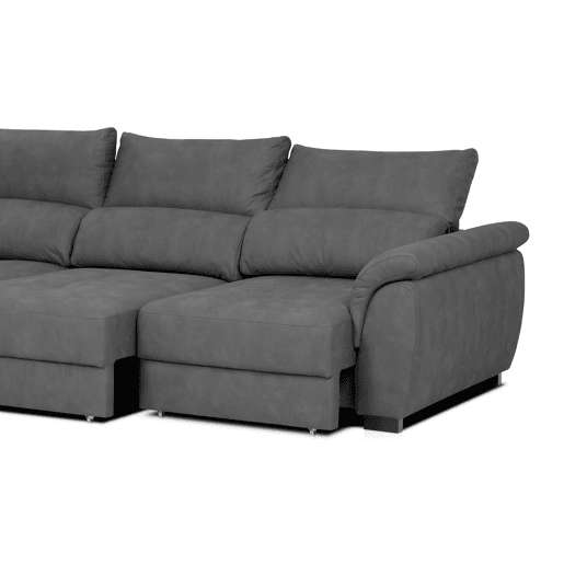 Chaise longue BENSON com cama esquerda 4 lugares antracite Chaise longue BENSON com cama esquerda 4 lugares antracite
