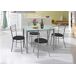 Conjunto de mesa con 4 sillas MILAN Conjunto de mesa con 4 sillas MILAN Blanco/ Negro