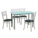 Conjunto de mesa con 4 sillas MILAN Conjunto de mesa con 4 sillas MILAN Blanco/ Negro