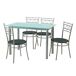 Conjunto de mesa con 4 sillas MILAN Conjunto de mesa con 4 sillas MILAN Blanco/ Negro