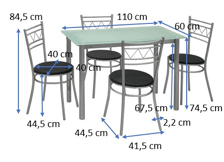 Conjunto de mesa com 4 cadeiras MILAN II Conjunto de mesa com 4 cadeiras MILAN II