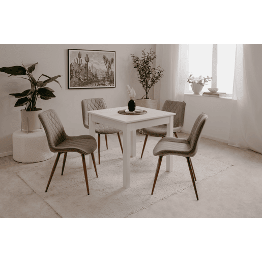 Mesa extensível quadrada DORA 80x80cm cor branca