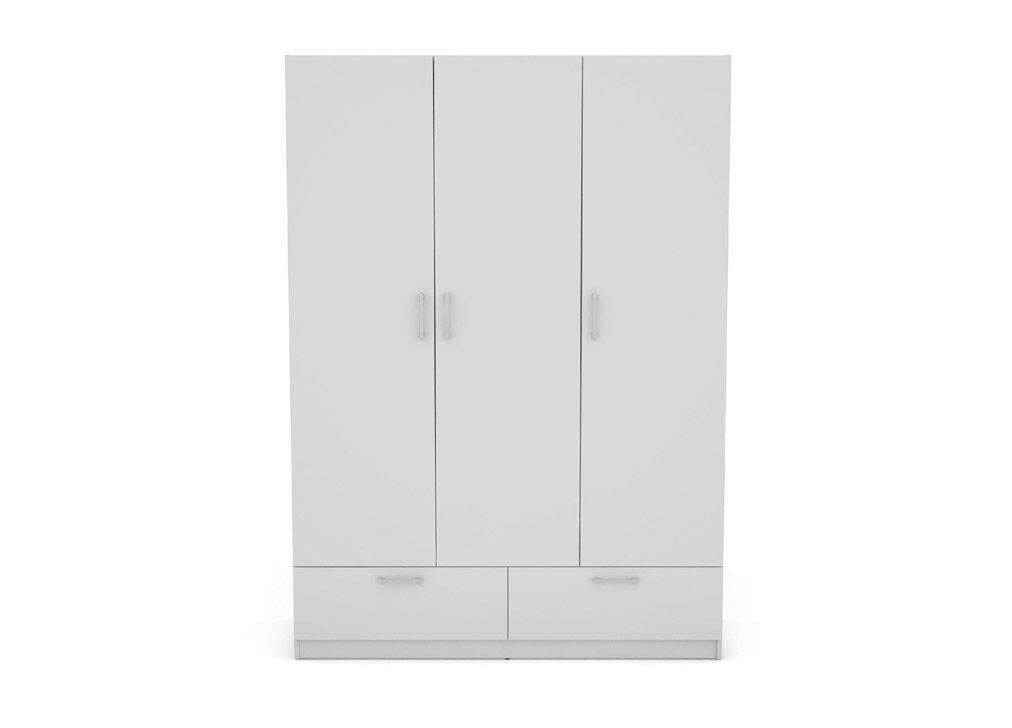 Armario oslo puertas batientes y 2 cajones144x200cm blanco - conforama