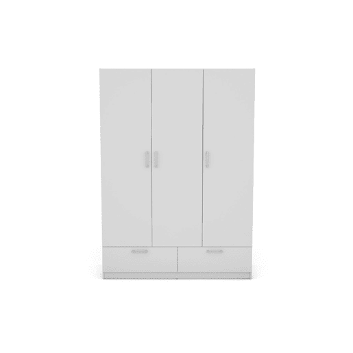 Roupeiro OSLO portas batentes e 2 gavetas 144x200cm branco