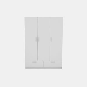 Roupeiro OSLO portas batentes e 2 gavetas 144x200cm branco