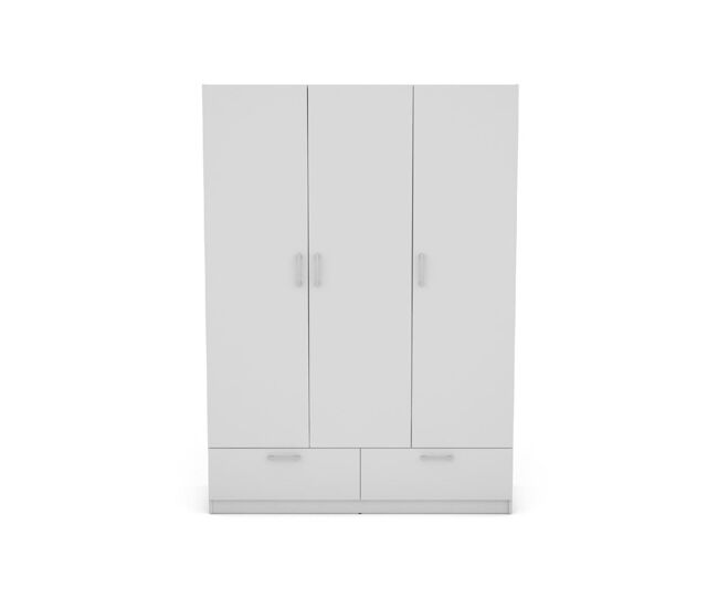 Armario oslo puertas batientes y 2 cajones144x200cm blanco - conforama