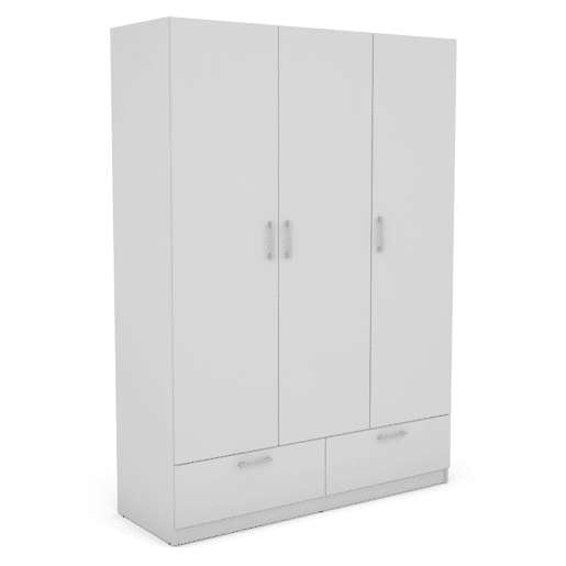 Roupeiro OSLO portas batentes e 2 gavetas 144x200cm branco