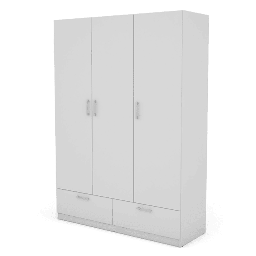 Roupeiro OSLO portas batentes e 2 gavetas 144x200cm branco