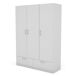 Armario OSLO puertas batientes y 2 cajones144x200cm blanco Armario OSLO puertas batientes y 2 cajones144x200cm blanco Blanco