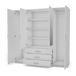 Armario DUNA 2 puertas batientes con espejo Armario DUNA 2 puertas batientes con espejo Blanco