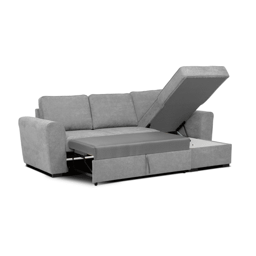 Chaise longue com cama ASTON reversível 3 lugares cinza