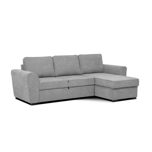 Chaise longue com cama ASTON reversível 3 lugares cinza