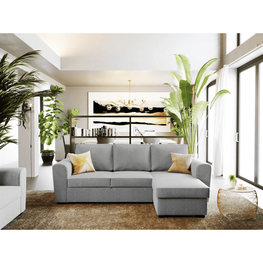 Chaise longue com cama ASTON reversível 3 lugares cinza
