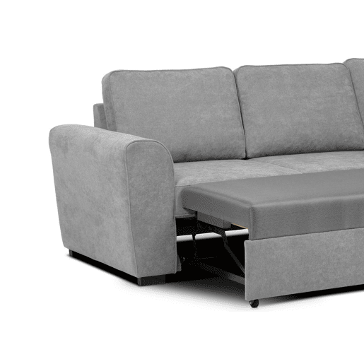 Chaise longue com cama ASTON reversível 3 lugares cinza