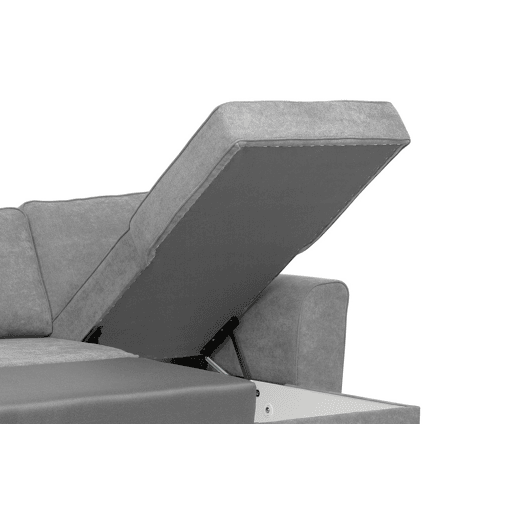 Chaise longue com cama ASTON reversível 3 lugares cinza